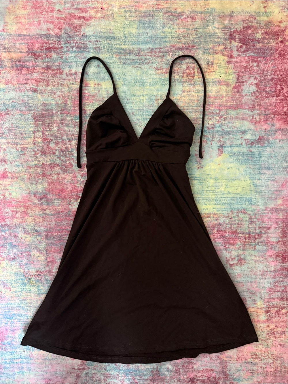 Susana Monaco Black Mini Spaghetti-Strap Dress